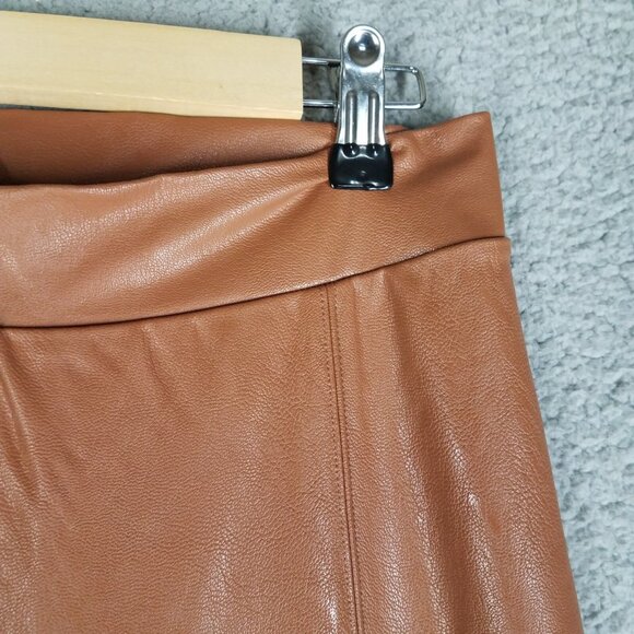 Commando Split Front Pants Women's Medium Faux Leather Bootcut Pull On Stretch - Picture 3 of 13